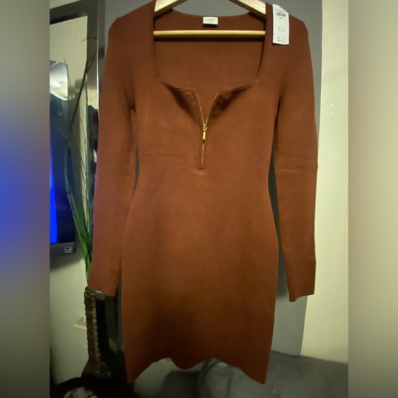 Womens Long Sleeve Half Zip Mini Dress SZ S - Picture 2 of 15